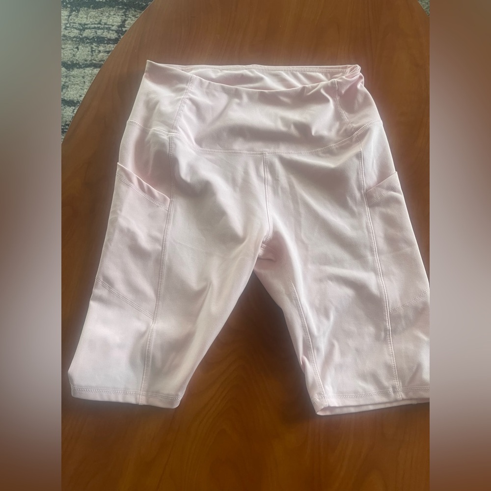 Light Pink High-Waist Bike Shorts